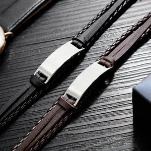 Mum To Son - Have Courage To Love Your Dreams Leather Bracelet