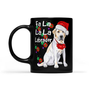 Labrador Lovers' Funny Christmas Outfit Fa La La La Labrador  Black Mug Gift For Christmas