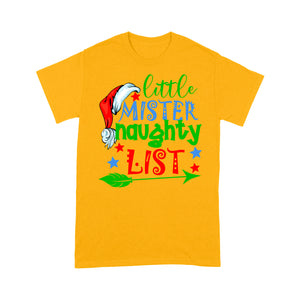 Little Mister Naughty List Funny Christmas Gift  Tee Shirt Gift For Christmas