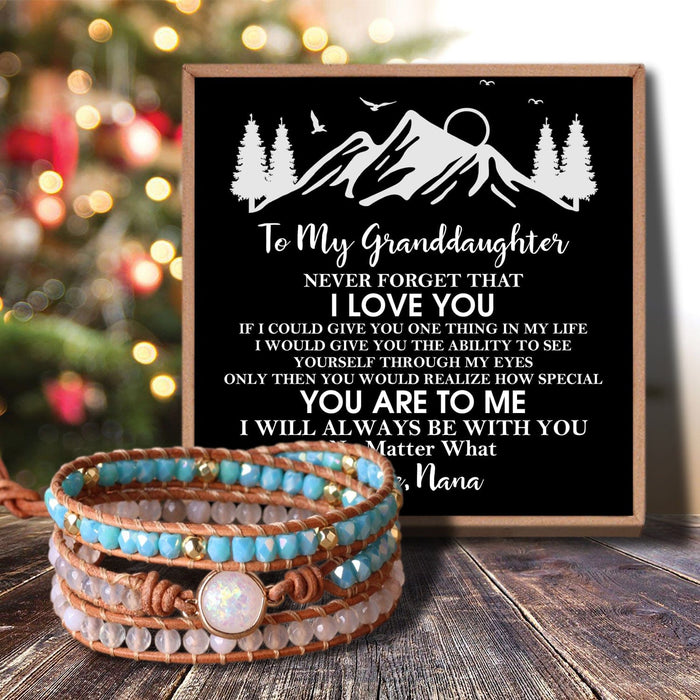 Nana To Granddaughter - I Will Always Be With You Crystal Beaded Bracelet