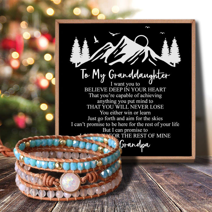 Grandpa To Granddaughter - You Will Never Lose Crystal Beaded Bracelet