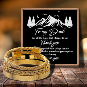 To My Dad - Thank You For All Bangle Weave Roman Numeral Bracelets