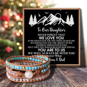 To Our Daughter - We Love You Crystal Beaded Bracelet