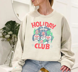 Holiday Club Christmas Sweatshirt, Christmas Movie Crewneck Shirt, Funny Christmas Shirt, Merry Christmas Sweatshirt, Xmas Sweatshirt