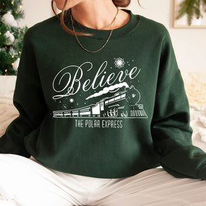 Believe Polar Express Sweatshirt Christmas Sweatshirt, Christmas Shirt, Christmas Sweatshirt, Cute Winter Sweatshirt