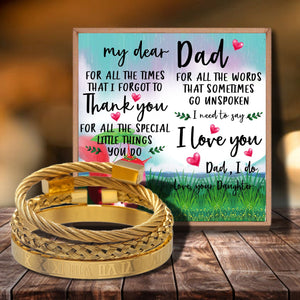 Daughter To Dad - Thank You For All Things Bangle Weave Roman Numeral Bracelets