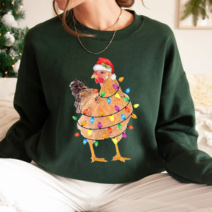 Chicken Christmas Sweatshirt, Christmas Sweatshirt, Christmas Shirt, Christmas Sweatshirt Cute, Christmas Winter Sweatshirt