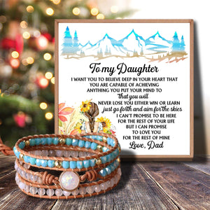 Dad To Daughter - I Promise To Love You Crystal Beaded Bracelet