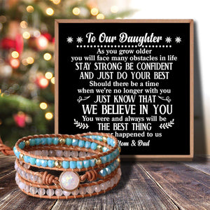 To Our Daughter - We Believe In You Crystal Beaded Bracelet