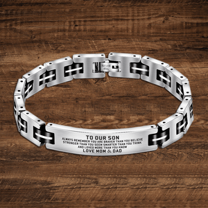 To Our Son - You Are Loved More Engraved Men's Bracelet