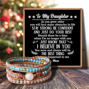 Mom To Daughter - I Believe In You Crystal Beaded Bracelet