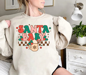 Santa Baby Christmas Sweatshirt, Christmas Sweatshirt Gift, Winter Sweatshirt, Holiday Sweaters For Women, Xmas Sweatshirt
