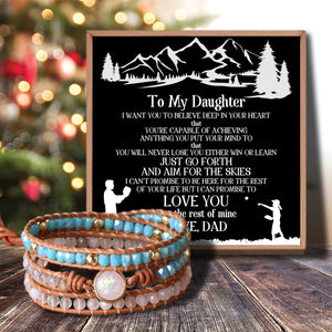 Dad To Daughter - I Love You For The Rest Of Mine Crystal Beaded Bracelet