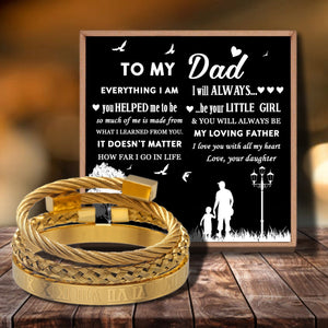 Daughter To Dad - My Loving Father Bangle Weave Roman Numeral Bracelets