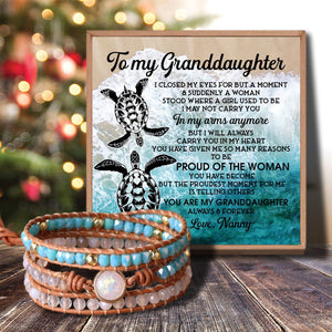 Nanny To Granddaughter - Proud Of The Woman Crystal Beaded Bracelet