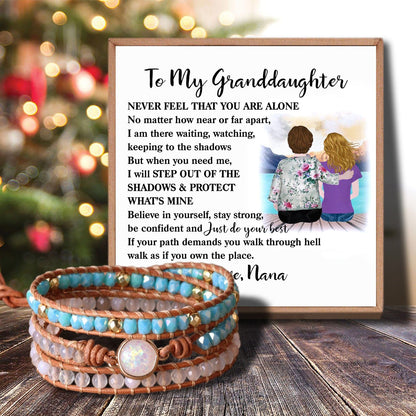 Nana To Granddaughter - Never Feel That You Are Alone Crystal Beaded Bracelet