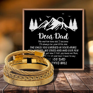 To My Dad - I Love You Dad And Always Will Bangle Weave Roman Numeral Bracelets