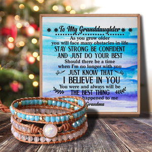 Grandma To Granddaughter - I Believe In You Crystal Beaded Bracelet