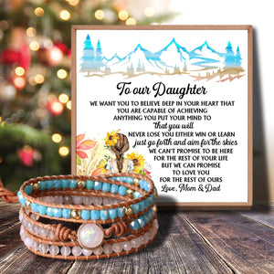 To Our Daughter - We Love You For The Rest Of Ours Crystal Beaded Bracelet