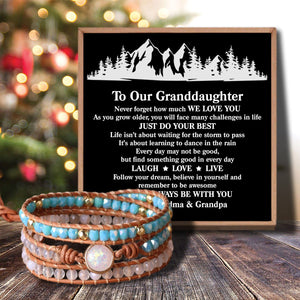 To Our Granddaughter - We Are Always Be With You Crystal Beaded Bracelet