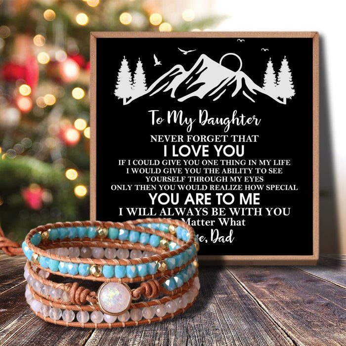 Dad To Daughter - I Love You Crystal Beaded Bracelet