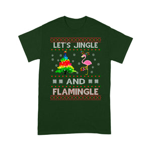 Let's Jingle And Flamingle Funny Christmas Flamingo Tee Shirt Gift For Christmas