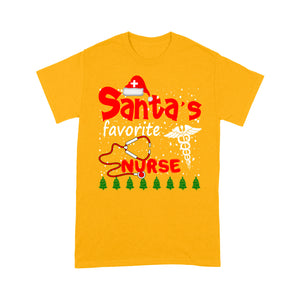 Santa's Favorite Nurse Funny Christmas Gift - Standard T-shirt  Tee Shirt Gift For Christmas