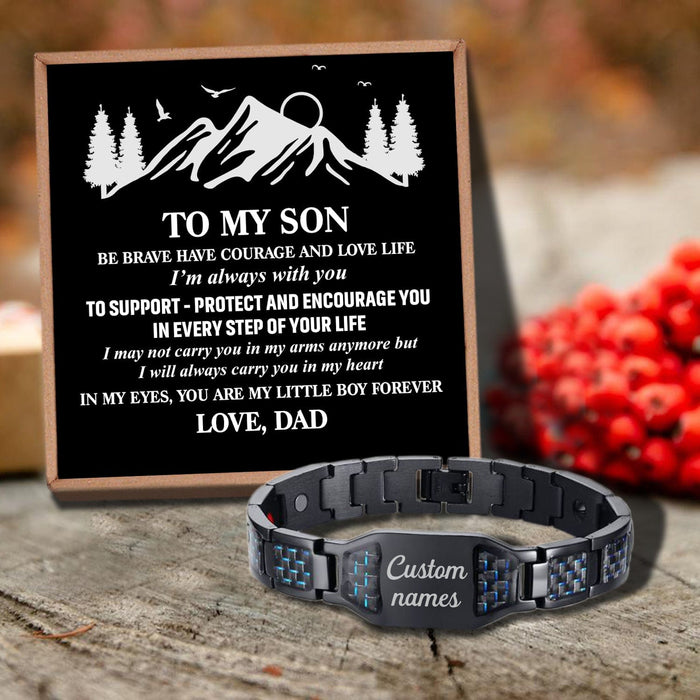 Dad To Son - My Little Boy Forever Customized Name Bracelet