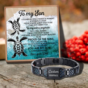 Dad To Son - Proud Of The Man Customized Name Bracelet