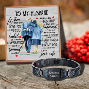 To My Husband - I Love You So Much Customized Name Bracelet