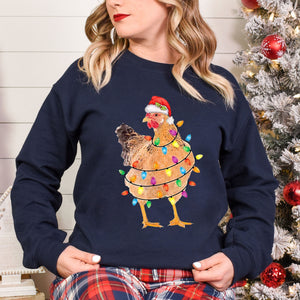 Chicken Christmas Sweatshirt, Christmas Sweatshirt, Christmas Shirt, Christmas Sweatshirt Cute, Christmas Winter Sweatshirt