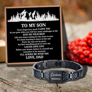 Dad To Son - Just Do Your Best Customized Name Bracelet