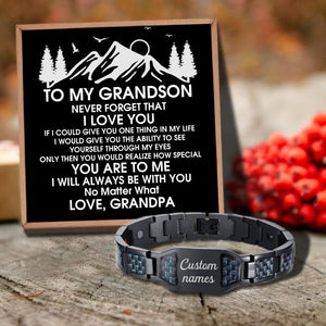 Grandpa To Grandson - I Will Always Be With You Customized Name Bracelet