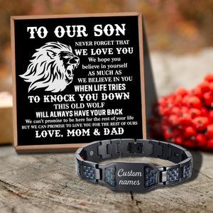 To Our Son - We Believe In You Customized Name Bracelet