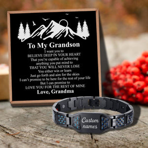 Grandma To Grandson - You Will Never Lose Customized Name Bracelet