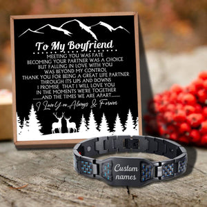 To My Boyfriend - I Love You Always And Forever Customized Name Bracelet