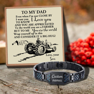 Son To Dad - The World's Best Farmer Customized Name Bracelet