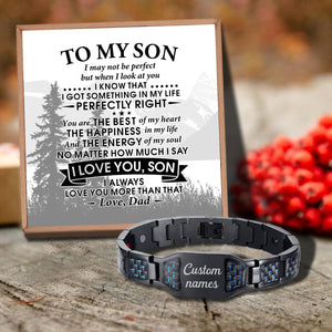 Dad To Son - I Love You Customized Name Bracelet