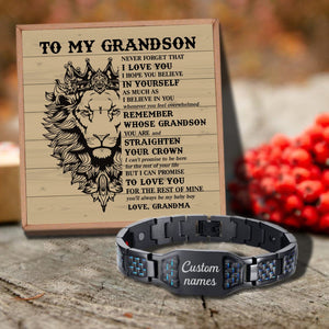 Grandma To Grandson - Believe In Yourself Customized Name Bracelet