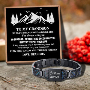 Grandma To Grandson - My Little Boy Forever Customized Name Bracelet
