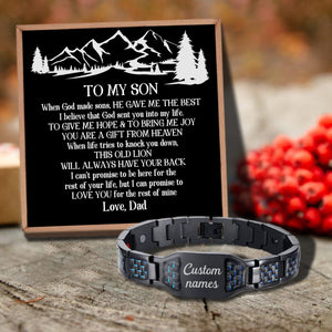 Dad To Son - Always Have Your Back Customized Name Bracelet