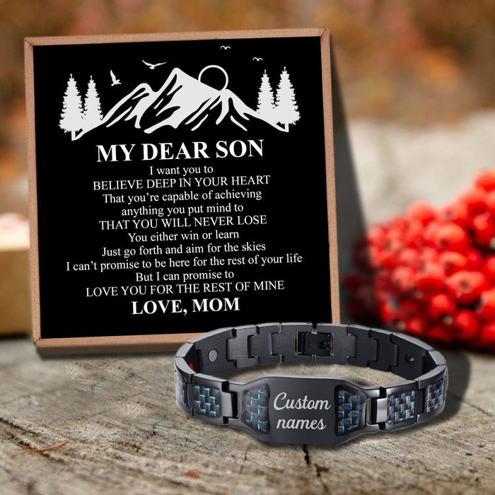 Mom To Son - You Will Never Lose Customized Name Bracelet