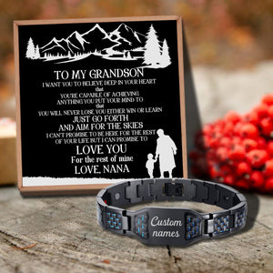 Nana To Grandson - I Love You For The Rest Of Mine Customized Name Bracelet