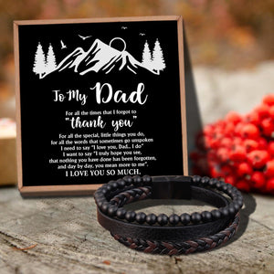 To My Dad - I Love You So Much Black Beaded Bracelets For Men