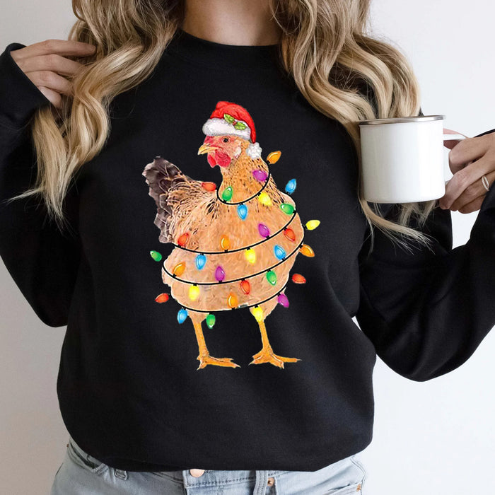 Chicken Christmas Sweatshirt, Christmas Sweatshirt, Christmas Shirt, Christmas Sweatshirt Cute, Christmas Winter Sweatshirt