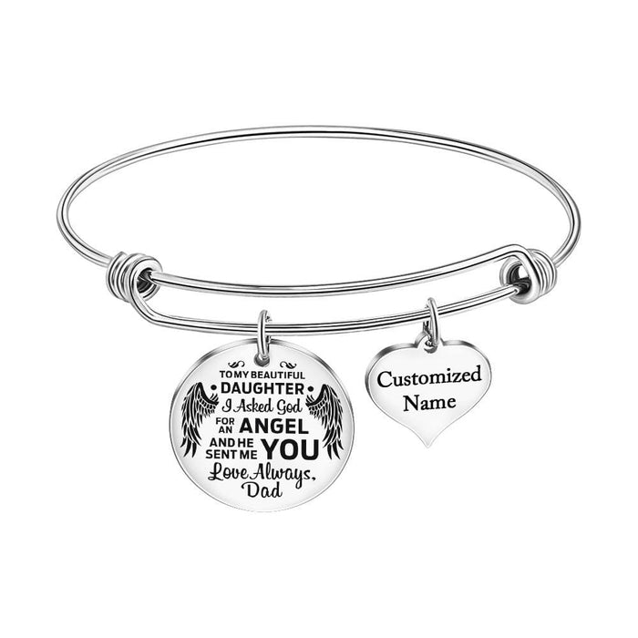 Dad To Daughter - Love Always Customized Name Bracelet