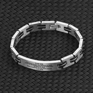 Mom To Son - Live Your Dreams Engraved Men's Bracelet