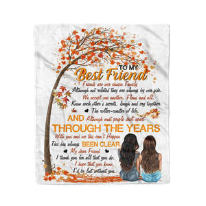 To my best friend - Friends are our chosen family I'd be lost without you personalized coffee blanket gifts custom christmas blanket