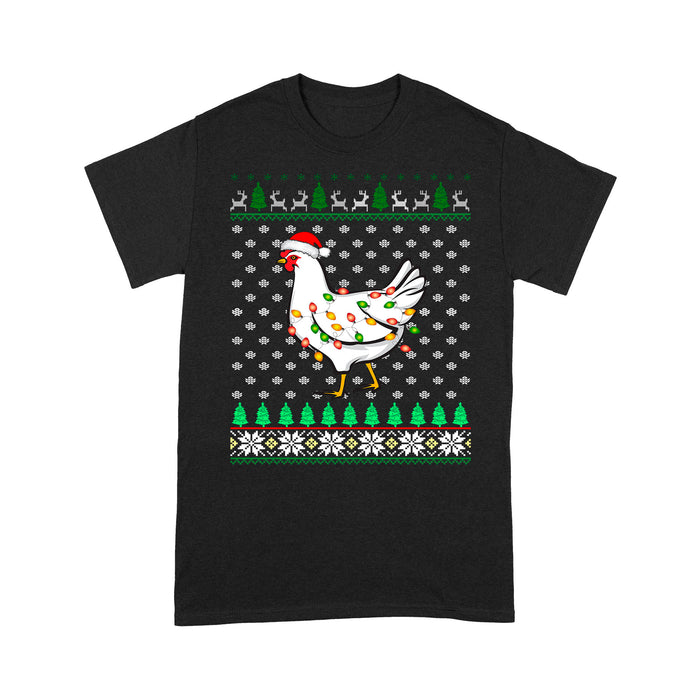 Funny Chicken Christmas Lights Gift Tee Shirt Gift For Christmas