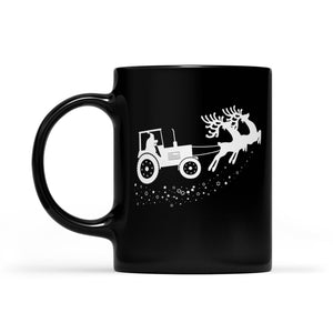 Christmas Santa Tractor Sleigh Funny Farmer Gift T-shirt Black Mug Gift For Christmas
